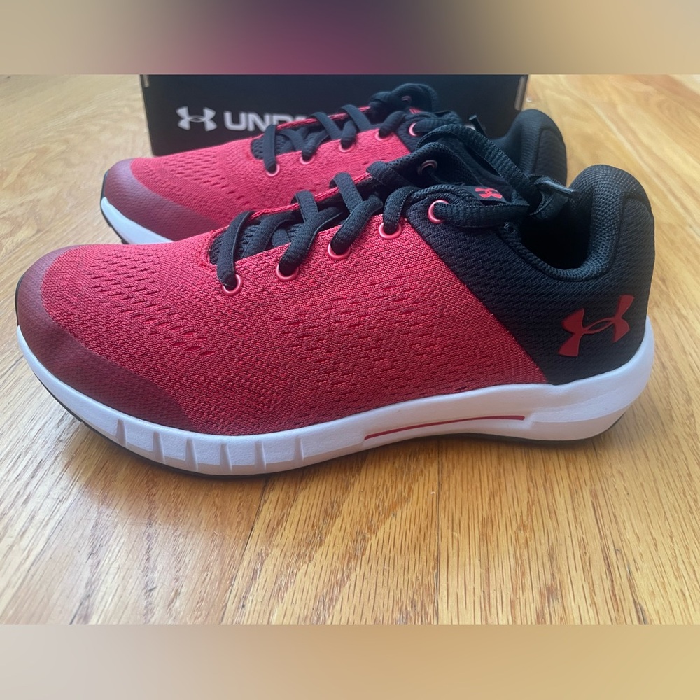 Under Armour Kids Red and Black Athletic Sneakers